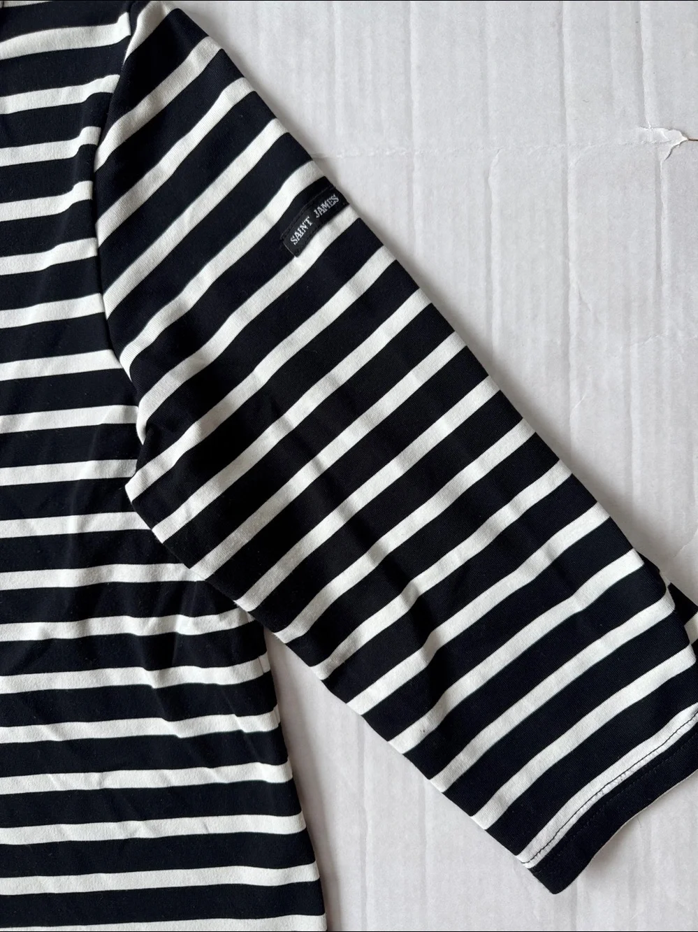 Saint James Black and White Breton Stripe Tee size 8 - Picture 3 of 10